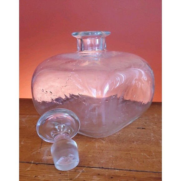 Blenko Williamsburg Custom Glass Bottle Hand-blown Ship's Decanter With Stopper - Picture 6 of 14